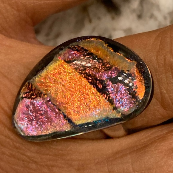 Dichroic Glass Ring - Free-form - Picture 11 of 11